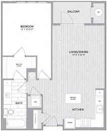 1 BED 1 BATH Floor Plan D at Indigo 301 Apartments, King of Prussia