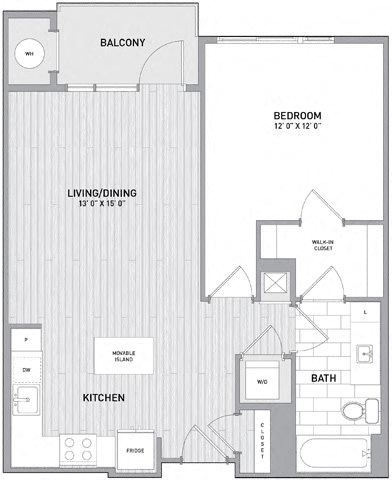 Floor Plan  1 BED 1 BATH Floor Plan A at Indigo 301 Apartments, Pennsylvania, 19406