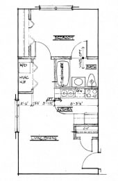  Floor Plan One Bedroom - 470 Sq.Ft.