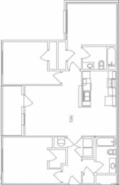 Three Bedroom Floor Plan at Killian Terrace Apartments, Columbia, SC