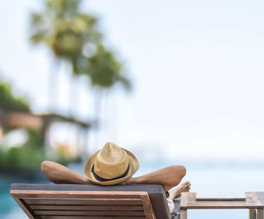 couple by pool at Barcelona Jupiter, Florida