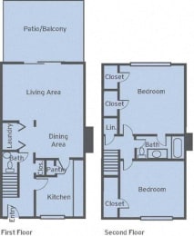 B2 Floor Plan at The Mason Mills Apartments, Decatur