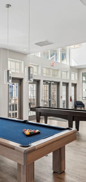 the preserve at ballantyne commons pool room with two billiards tables