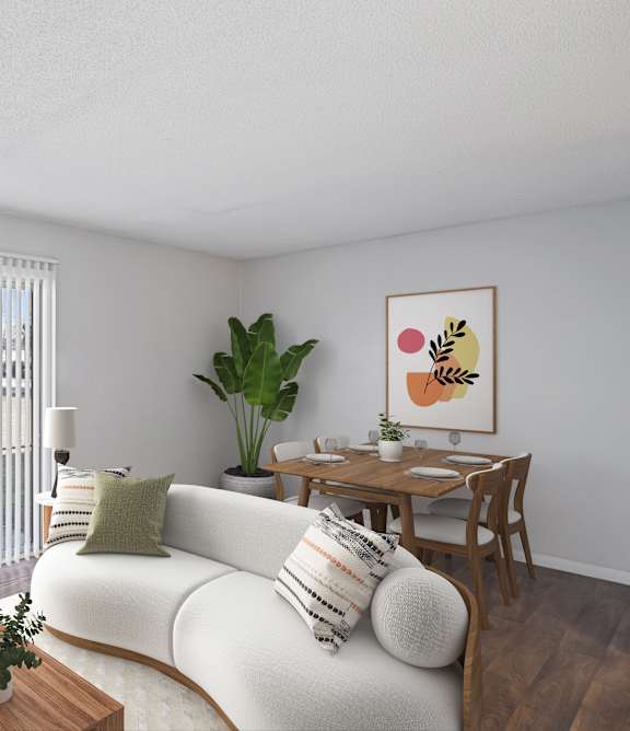 Open living room at Westchester Apartments, Garner, North Carolina