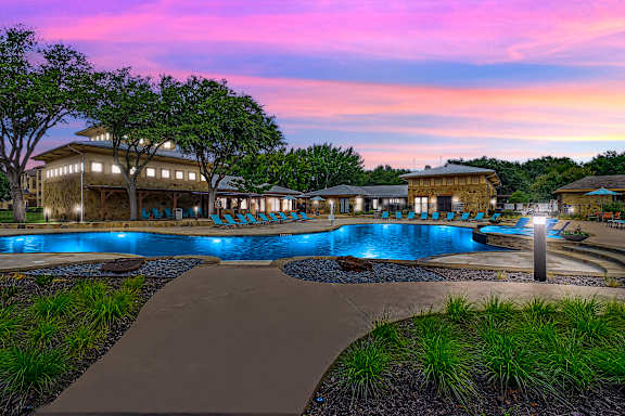 Twilight Pool at The Canyons Apartments, Fort Worth, 76116