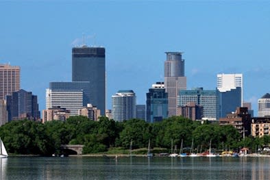 a view of the city from the river