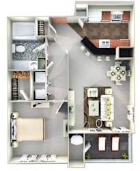656 Square-Foot CAMDEN Floor Plan at Crestmont at Thornblade, South Carolina