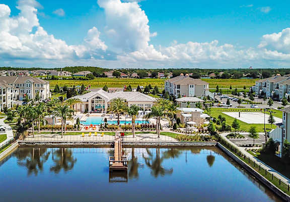 Aerial Lake View of Oasis at Shingle Creek Apartments, Florida