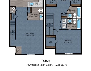 3 bed 2.5 bath at Bayside Apartment Homes, Hilliard, 43026