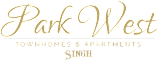 A logo for Park West Townhomes & Apartments.