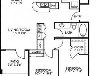 Salamanca with Fenced-in Yard. 2 bedroom apartment. Kitchen with bartop open to living room. 1 full bathroom. Walk-in closet in master. Patio/balcony open to yard. External storage.