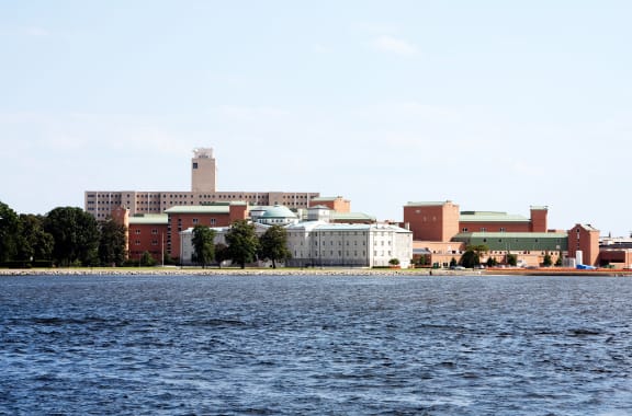 a view of the campus from across the water at Proximity at ODU, Virginia, 23508