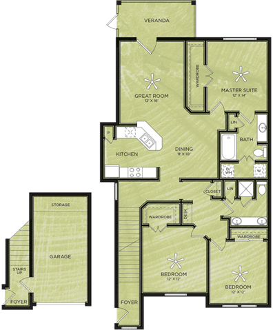 3 Bedroom 2 Bathroom Floor Plan