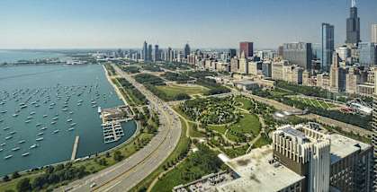 Aerial City View at North Harbor Tower in Chicago, 60601