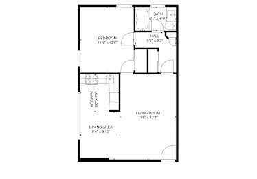  Floor Plan Fernrock 1 Bedroom