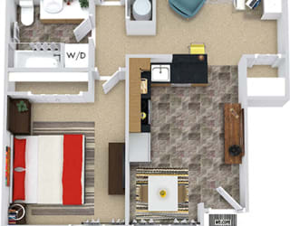 Hickory 3D. 2 bedroom apartment. Kitchen with bartop open to living/dinning room. 2 full bathroom. large closets. Patio/balcony.