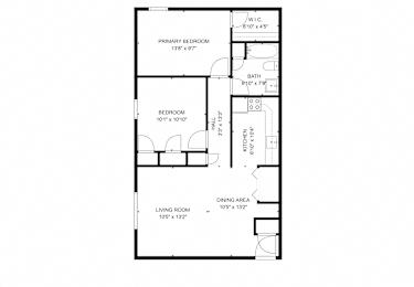  Floor Plan Frederick Square 2 bedroom Large