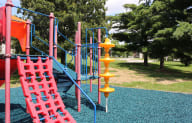 a colorful playground in a park