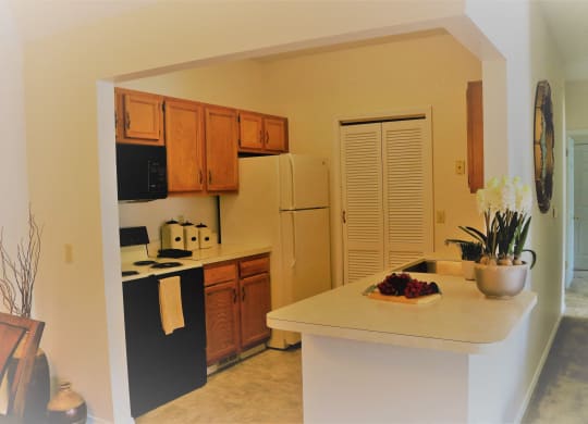 Kitchen with Island at Blueberry Hill Apartments, Rochester, NY