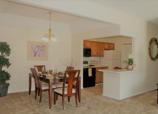 Bright Dining Room and Kitchen at Blueberry Hill Apartments, Rochester, NY