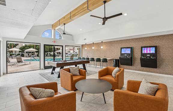 Clubroom With Billiards Table at La Privada, Arizona