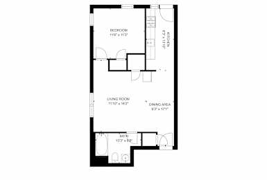  Floor Plan 1 Bedroom 1 Bathroom