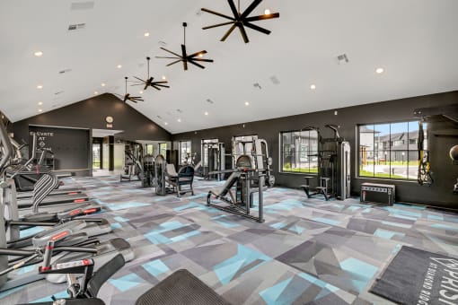 the gym at the enclave at woodbridge apartments in sugar land, tx  at Prism at Diamond Ridge, Moon Township, PA, 15108