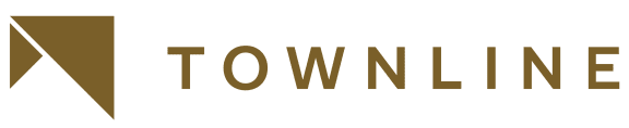a black background with the word townline in gold and black