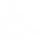 A white pictogram of a person in a wheelchair.