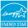 A blue and white logo with a star and the words "Energy Star".