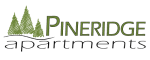 the logo for pine ridge with trees in the background