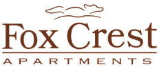 The image is a logo for a company named Fox Crest Apartments.