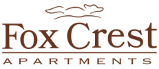 a logo for fox crest apartments