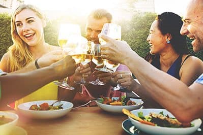 Friends Dining at Link Apartments® West End, Greenville