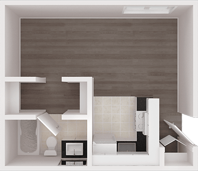 Studio-S Floor Plan | Iron Horse Apartments in Stockton, CA 95204