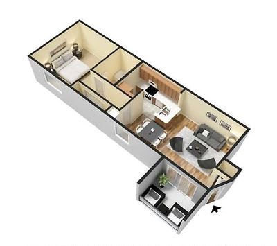 1 Bedroom 1 Bathroom Floor Plan at Pine Harbour, Florida