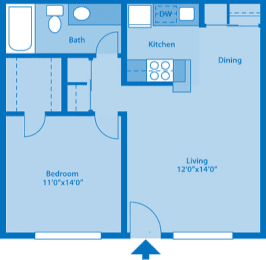 The Springs 1 Bedroom Floor Plan The Cove