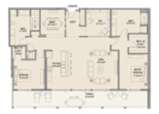 Thumbnail 6 of 14 - A floor plan of a house with a kitchen, living room, and bathrooms.