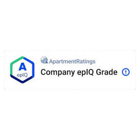 A logo with the text 'ApartmentRatings' and 'Company eplQ Grade' is displayed.