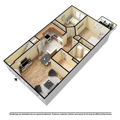 Floor Plan  Two bedroom apartment available