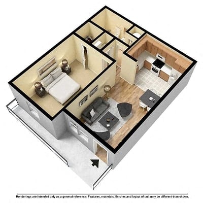 Floor Plan  One bedroom apartment available