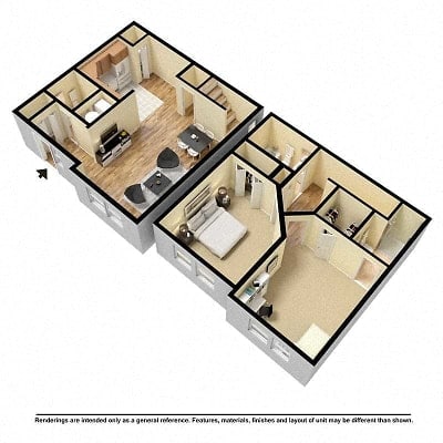 Floor Plan  Two bedroom townhome available