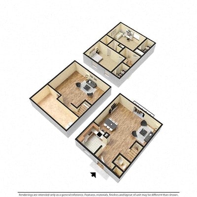 Floor Plan  large 2 bedroom townhomes available