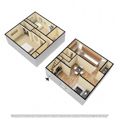 Floor Plan  Two bedroom townhomes available
