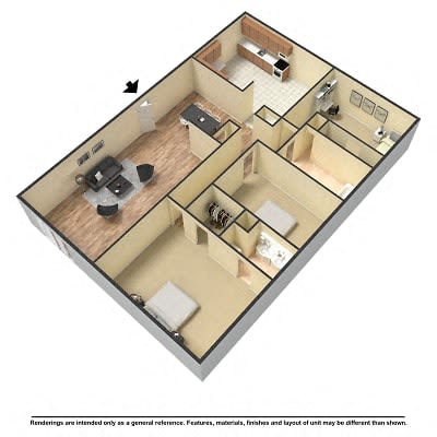 Floor Plan  3 bedroom apartment 2000 sq ft