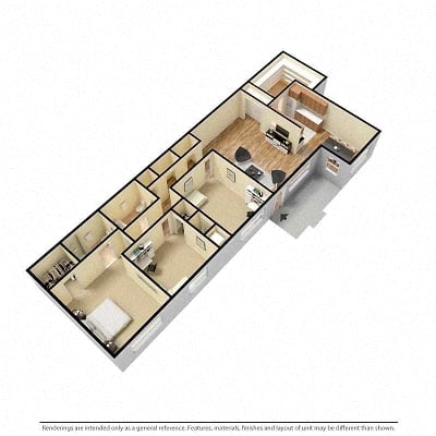 Floor Plan  Three bedroom apartment in Allentown
