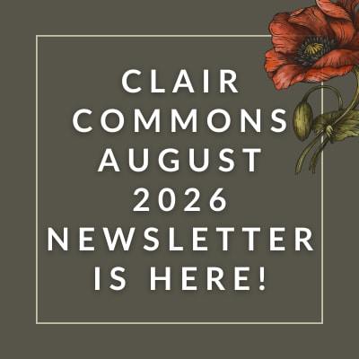 a gold background with the words clair commons march 2024 newsletter is here