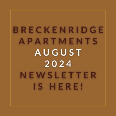 a box with the words apartments august 2024 newsletter is here
