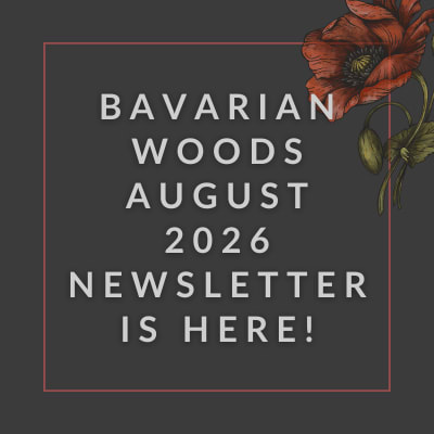 The image announces the availability of the Bavarian Woods February 2025 newsletter.