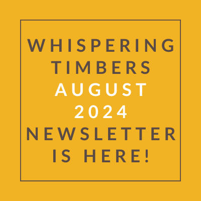 a brown background with a white border and the words ``whispering timbers sept